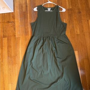 J. Crew Factory Dark Green Midi Dress